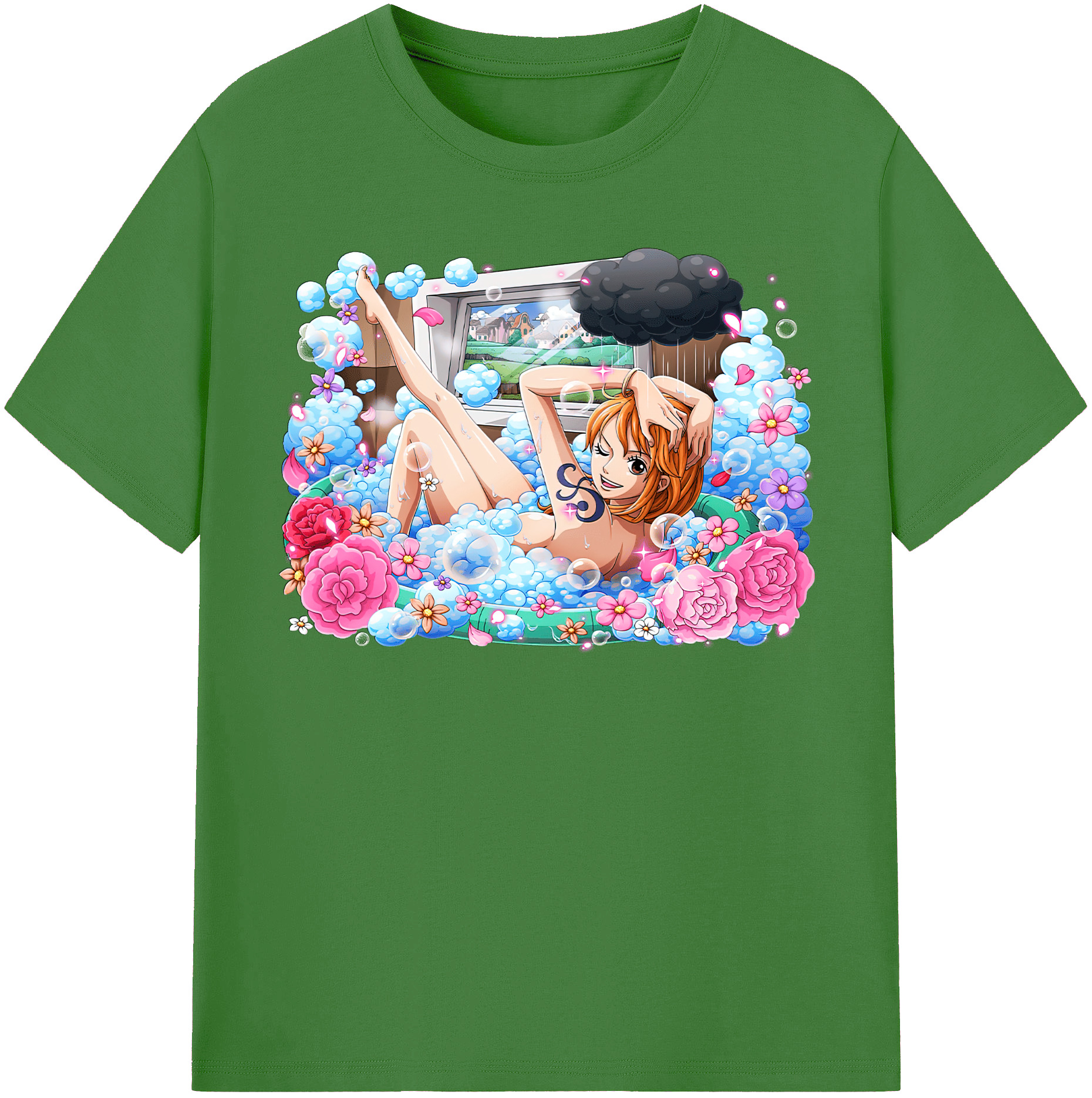 （画像用） ワンピース ナミ ONE PIECE Nami レディースカジュアルプリントTシャツ（綿100％）